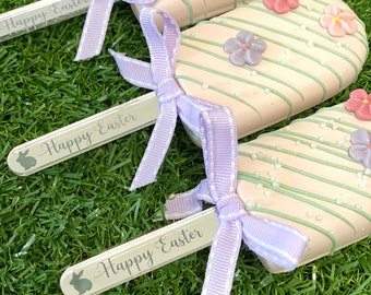 12 x Easter Bunny Engraved Cakesicle Sticks, Popsicle Sticks, Custom Engraved, Personalised, Cakesicle Toppers, Cake Decorations, Popsicles