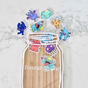 Personalized Little Monsters Children&#39;s Reward Jar, Classroom Incentive, Positive Reinforcement