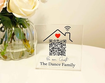 WiFi QR Code Sign, WiFi Acrylic Sign, WiFi Code, WiFi Password Sign, Custom WiFi QR Code, Acrylic Sign, Home Decor, WiFi Sign