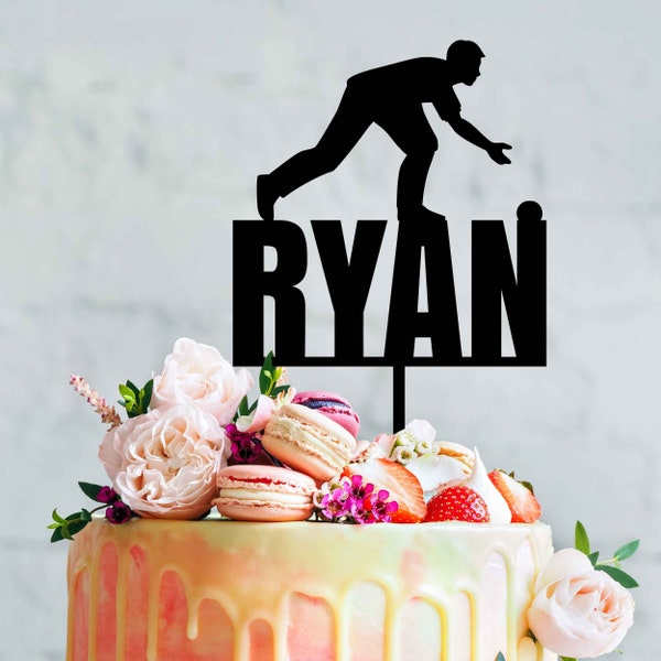 Cuencos de césped personalizados con adorno de pastel de nombre, bolos, cuencos de hierba, adornos de pastel de cumpleaños, adornos de pastel personalizados
