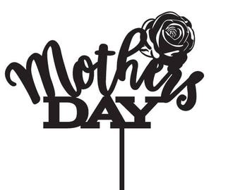 Adorno acrílico para tarta del Día de la Madre - Día de la Madre con rosa - Los mejores adornos para tarta y artículos para fiestas del Día de la Madre en Australia - Amor del Día de la Madre