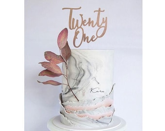 Twenty-One Birthday Cake Topper | Modern | 21 | 21st | Twenty First | Twenty-One | Birthday in Script | Melbourne - Sydney - Canberra- Aus