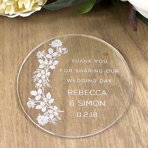 Personalised Engraved Wedding Coasters | Wedding Place Cards | Place Cards | Name Cards | Favors (COAST1801) - MADE IN Australia