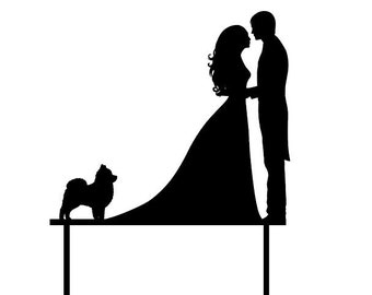 Couples mariés | Décoration pour gâteau de Poméranie | Décoration pour gâteau chien de Poméranie | Poméranie de mariage | Décoration pour gâteau de mariage | Fabriqué sur commande en Australie