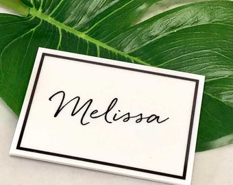 Freestanding place cards Sydney Black Place card Australia for hand calligraphy Blank Wedding Matte black Name card Escort Tent Fold