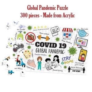 Acrylic Pandemic Jigsaw Puzzle, Isolation Gift,  Adult Puzzles, Quarantine Puzzle, Isolation Puzzle, Commemorative Global Pandemic Puzzle