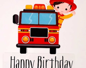 Fireman Birthday Cake Topper Fireman Cake Party Decoration