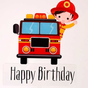 Decorazione per torta di compleanno pompiere - Decorazione per torta pompiere Vigile del fuoco - Camion dei pompieri / Camion dei pompieri / Decorazione per torta / Australia