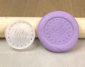 Baby Shower Cookie Stamps Fondant Stamps Embossers Oh Baby Etsy