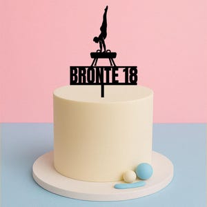 Male Gymnast Pommel Horse Cake Topper Gift – Personalised with Name & Age