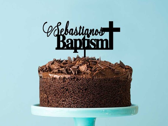 Custom Baptism Cake Topper With Name Personalised Baptism Etsy