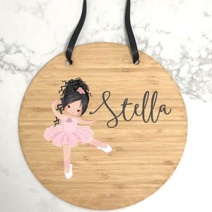 Personalised Ballerina Hanging Sign | Ballerina | Ballet |Dance | Door Sign | Bedroom Sign | Name Sign | Nursery Decor | Plaque hanging