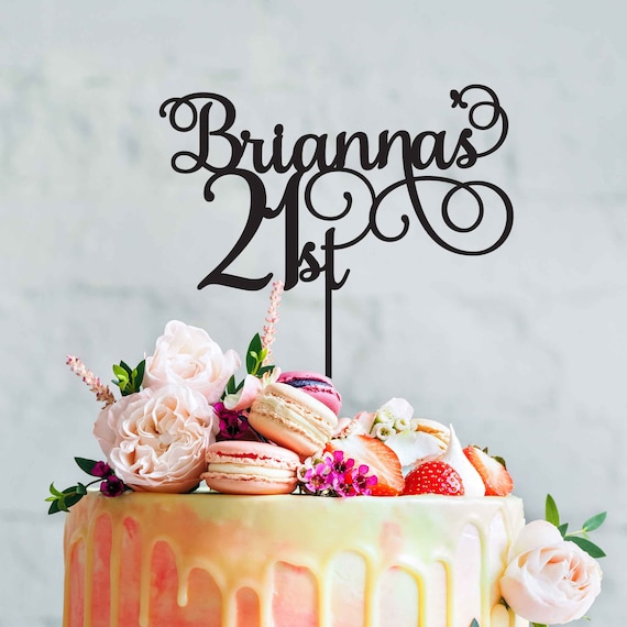 Décoration de gâteau d'anniversaire avec nom d'âge personnalisé