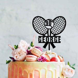 Tennis Birthday Cake Topper | Tennis Cake Decoration | Custom Name, Age & Tennis Racquet Cake Topper | Made in Australia Sports Acrylic