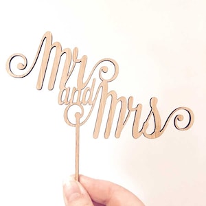 Mr and Mrs Wedding Cake Topper Wedding Engagement Cake Decoration Mr & Mrs Wedding Cake Supplies Party Supplies Made to Order image 1