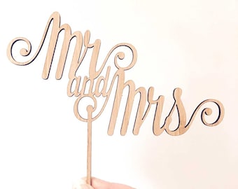 Mr and Mrs Wedding Cake Topper | Wedding Engagement Cake Decoration | Mr & Mrs | Wedding | Cake Supplies| Party Supplies Made to Order