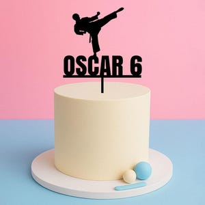 Karate Birthday Cake Topper – Custom Name & Age Martial Arts Topper