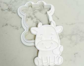 牛のクッキースタンプとカッターセット – 農場の動物ギフト