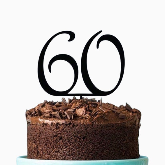 Buy 60th Birthday Cake Topper Number 60 Birthday Cake Decoration ...