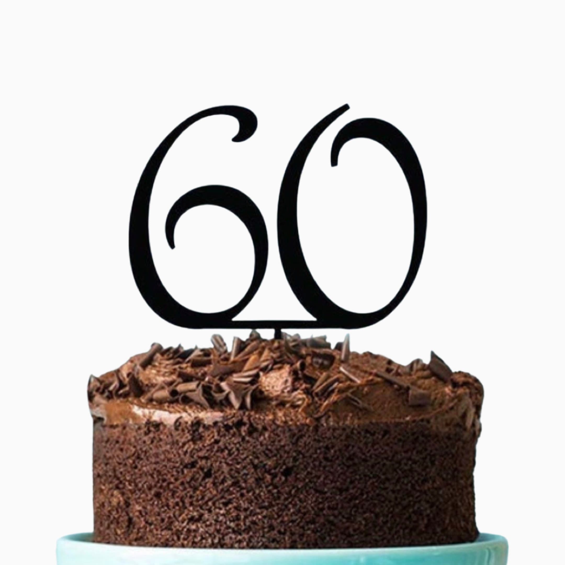 60th Birthday Cake Topper Number 60 Birthday Cake Decoration ...