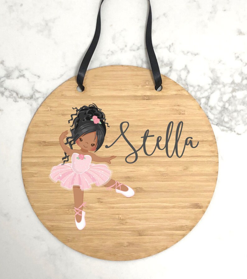 Personalised Ballerina Hanging Sign Ballerina Ballet dance Door Sign