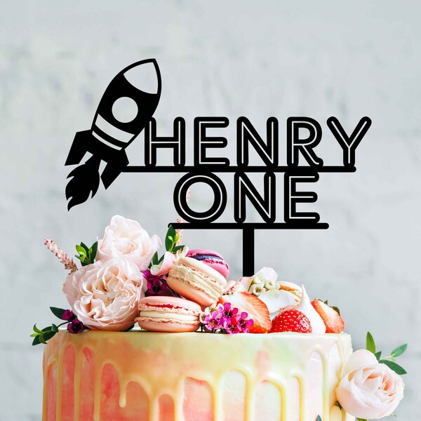 Rocket Ship Cake Topper - Etsy Australia