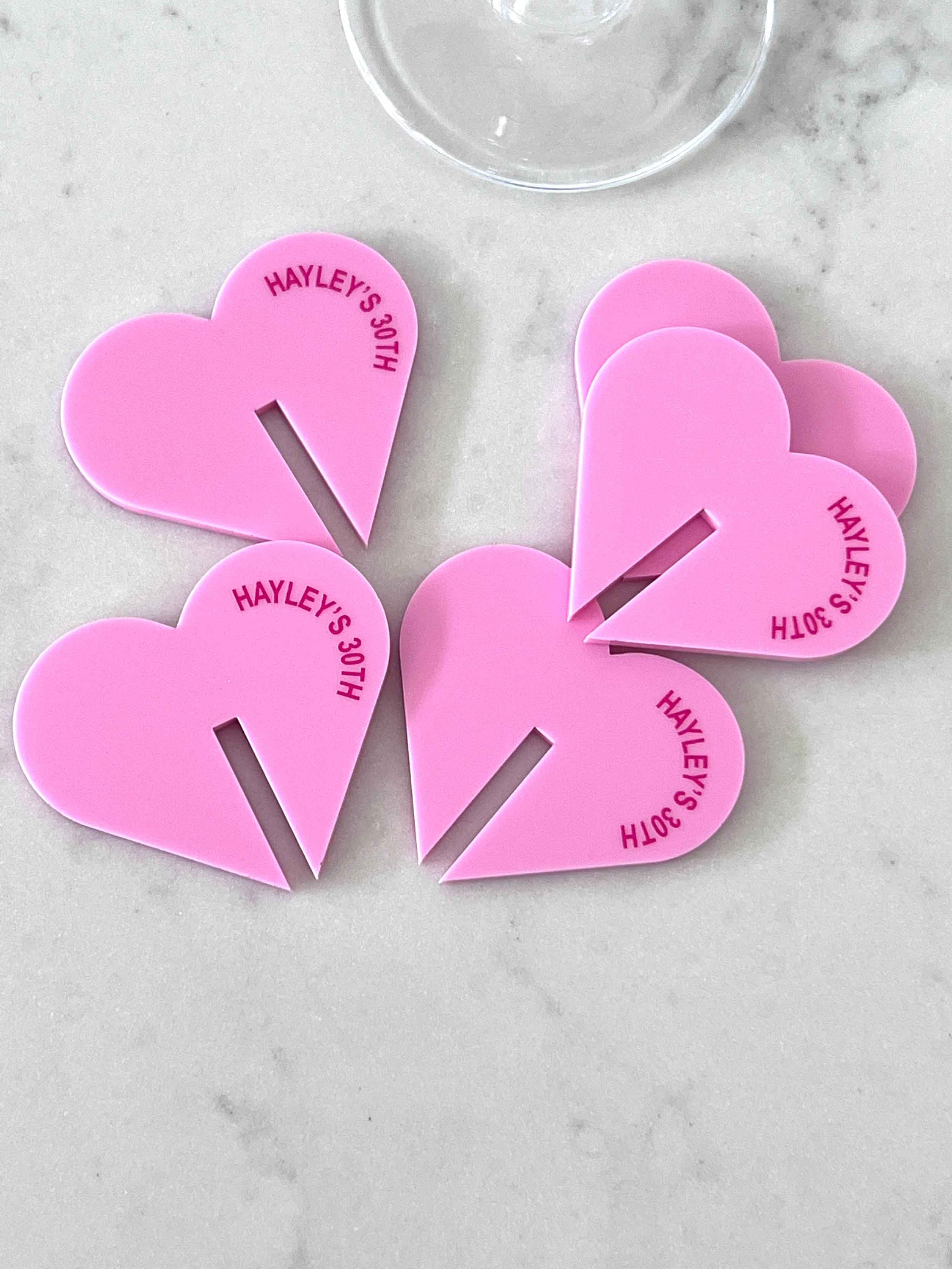 Heart Hanging Drink Tag Stemless Drink Tag Drink Etsy Australia