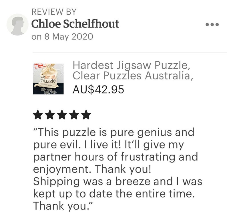 Tiniest Smallest Jigsaw Puzzle, Clear Puzzle Australia, Impossible Jigsaw Puzzle, Isolation Gift, Difficult Jigsaw, Adult Puzzles, Invisible image 5