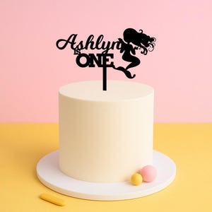 Personalised Mermaid Cake Topper with Name & Age – Under the Sea Birthday