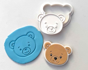 Baby Bear Face Cookie Stamp & Cutter Set – Baby Shower Gift