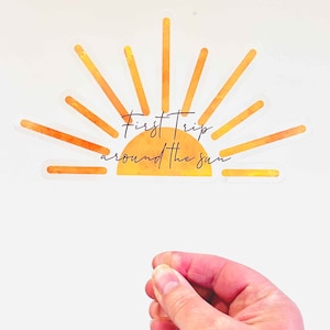 First Time Around the Sun UV Printed Acrylic Cake Topper | Custom Birthday Cake Decor