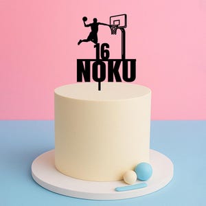 Slam Dunk Basketball Cake Topper – Personalised Name & Age – Sports Party Decor