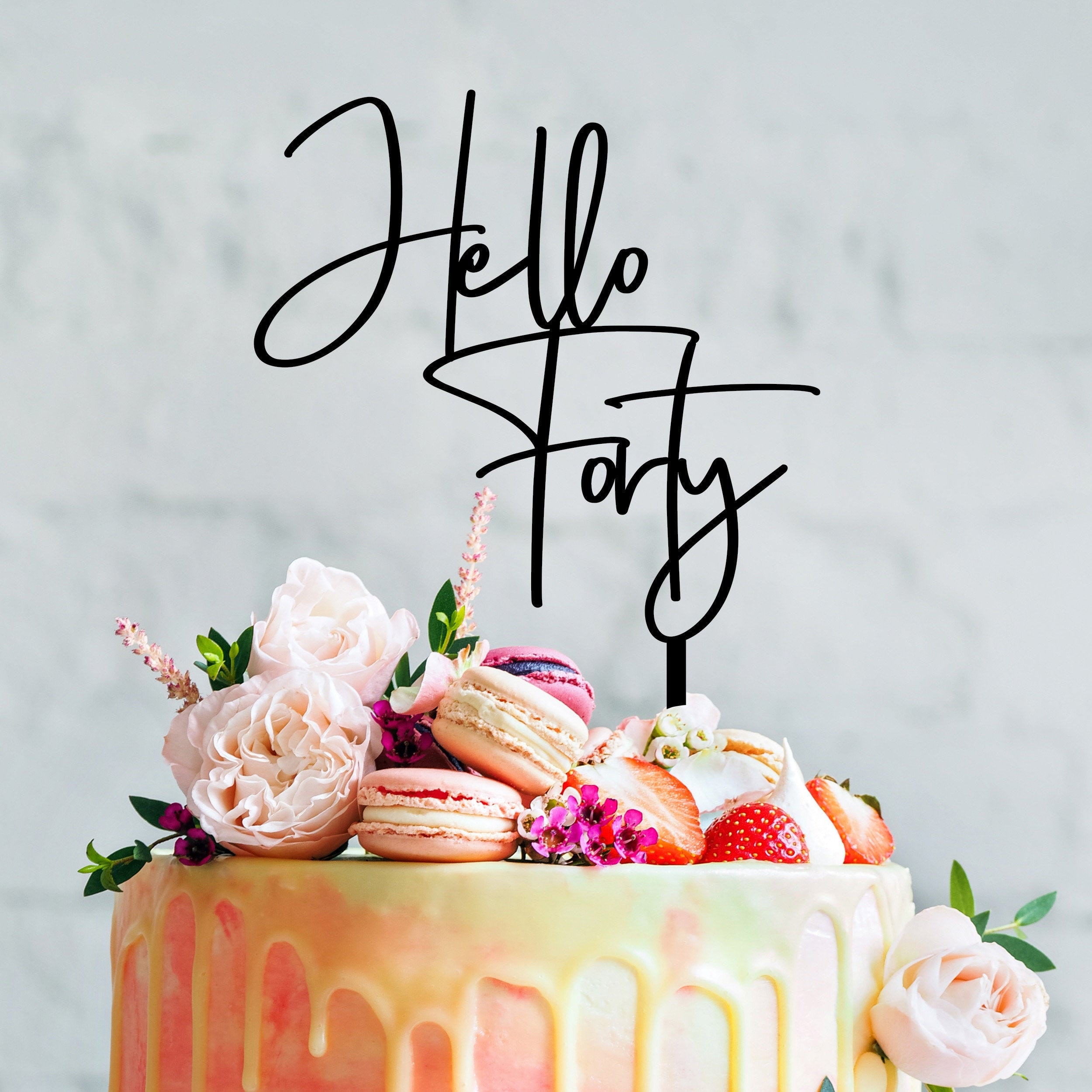 hello forty cake topper