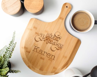 Pizza Princess Custom Name - Personalised Pizza Serving Board - Pizza Cutting Board, Pizza Lover Gift, Custom Pizza Serving board