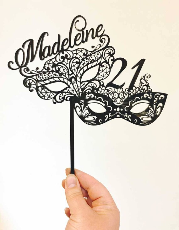 Masquerade Birthday Cake Topper Masquerade Mask Cake Party Etsy