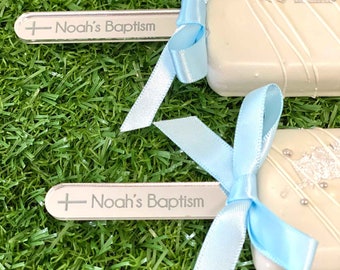 12 x Baptism or Christening Engraved Cakesicle Sticks, Popsicle Sticks Custom Engraved, Personalised, Cakesicle Toppers, Popsicles