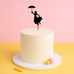 Mary Poppins Flying Cake Topper – Silhouette Birthday Decoration