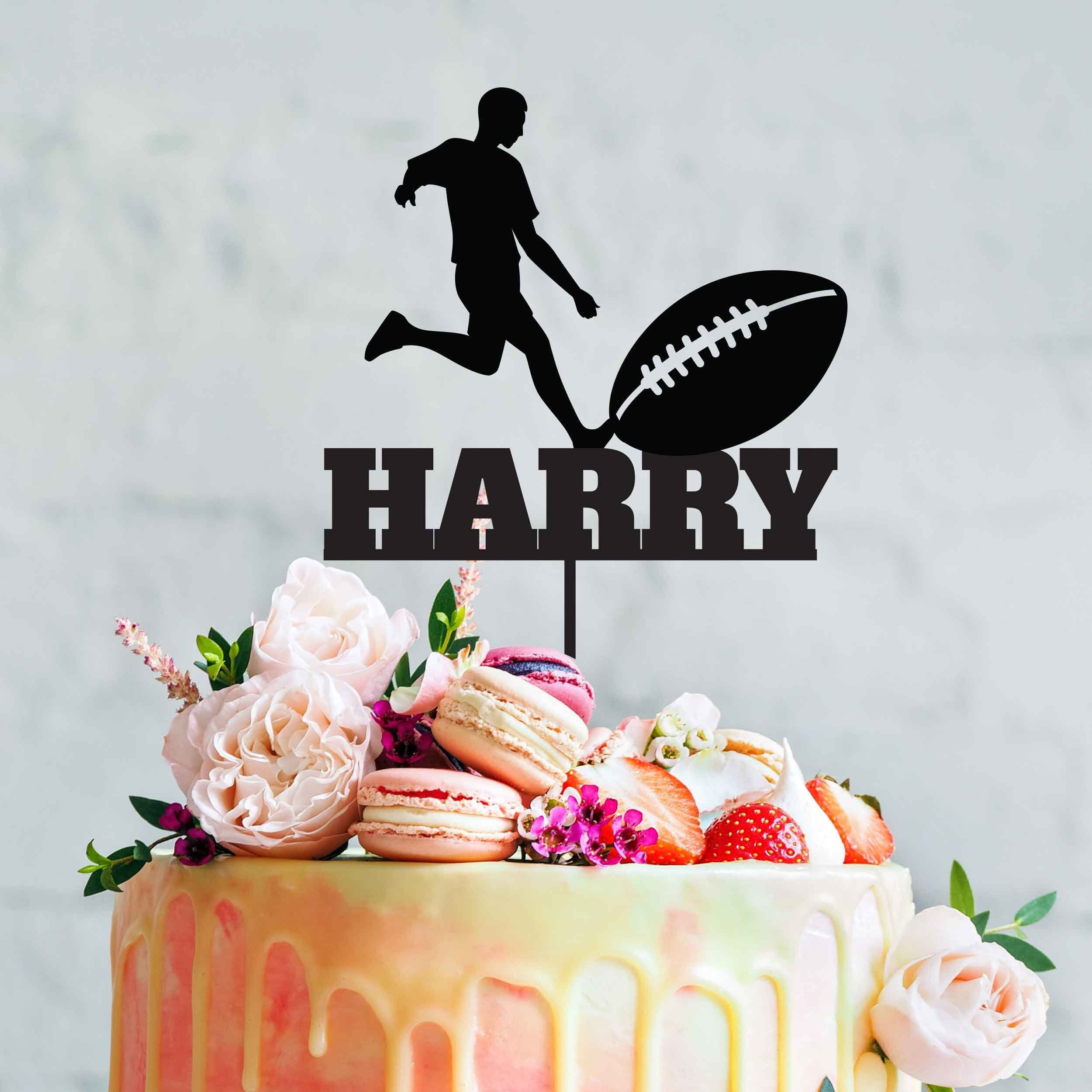 football birthday cake with name