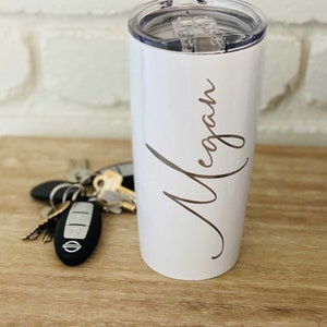 Personalized Signature Font 600ml Tumbler, Custom Travel Mug, Engraved Tumbler, Stainless Steel Mug, Insulated Tumbler, Customized, BPA Free