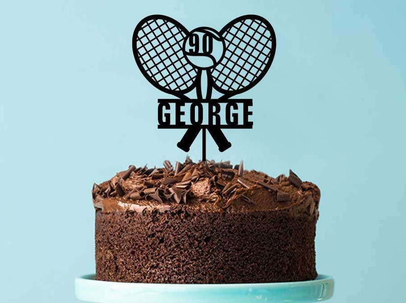 Tennis Birthday Cake Topper Tennis Cake Decoration Custom Etsy