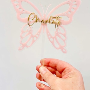 Layered Personalised Butterfly Cake Topper  | Acrylic cake Topper | Lasercut Name Plate | Custom name | Personalised | Acrylic