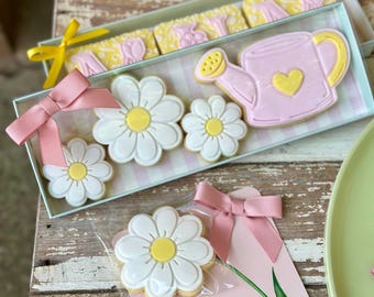 Sello y cortador de galletas con forma de regadera / Sello de fondant con motivos de jardinería / Cortador de galletas floral / Galletas para el Día de la Madre / Galletas para fiestas en el jardín