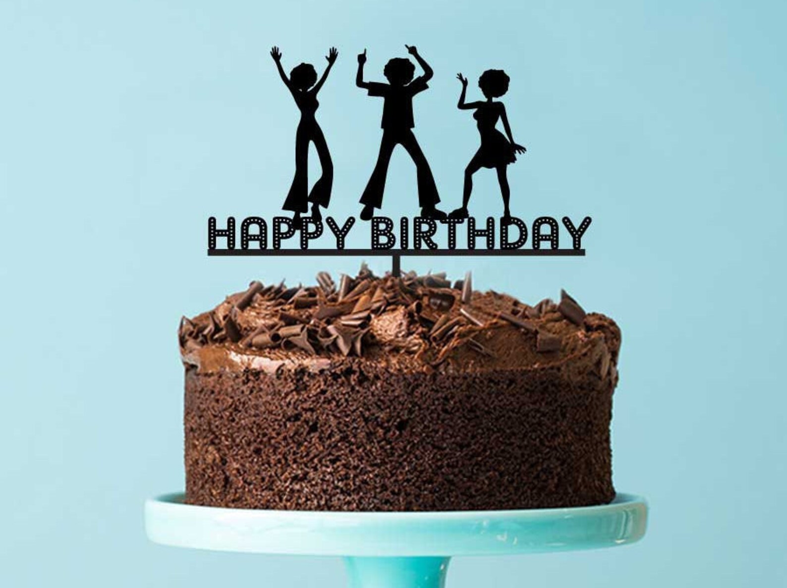 Happy Birthday Disco Cake Topper 1970's Disco Happy Etsy