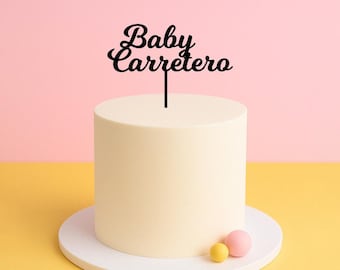 Personalised Baby Surname Cake Topper – Custom Baby Shower or Reveal Topper