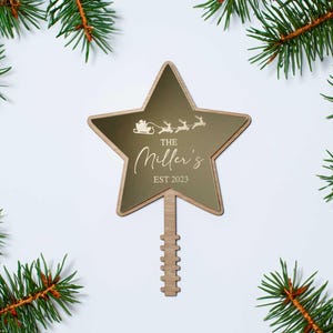 Personalisierte Weihnachtsbaum-Sternspitze - 2 x Designs, mehrere Farben