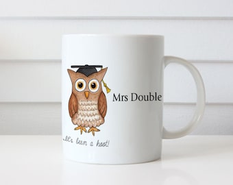 Personalised Wise Owl Coffee Mug - Kids Novelty Christmas Custom Name Mug or Cup - Teachers Gift Mug - Christmas Gift