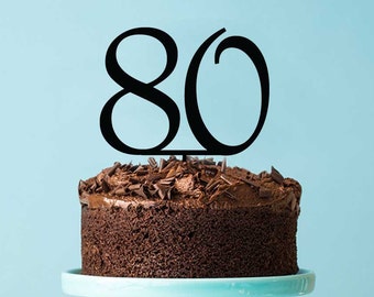 Glitzer-Tortenaufsatz Zum 80. Geburtstag – Dunkelblaue Kuchendekoration Aus Großbritannien