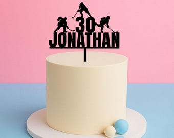 Ice Hockey Cake Topper – Name and Age – Sports Birthday Gift Topper