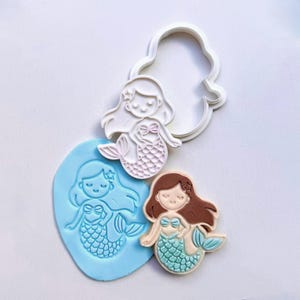 Mermaid Cookie Stamp and Cutter Set | Mermaid Party Gift