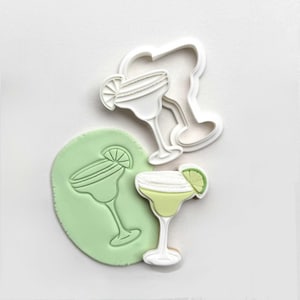 Margarita Glass Cookie Stamp and Cutter – Cocktail Lime Party Gift